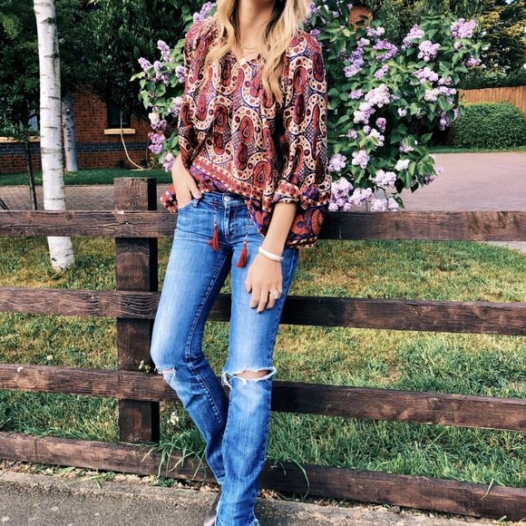 Hippie style box Mystery Box Festival Fringe BOHO free people LACE western dress - Picture 7 of 7